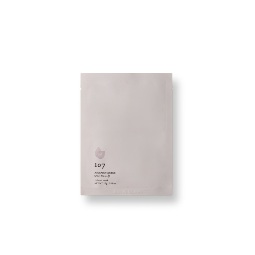 107 Beauty Avocado Cuddle Sheet Mask - Hydratační pleťová maska s avokádem na suchou a citlivou pleť v balení 5ks
